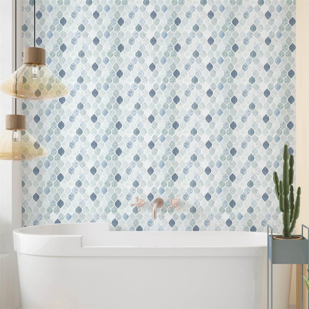 Walplus Leaf Grey Stone 3D Tile Sticker 100 Pack Image 3