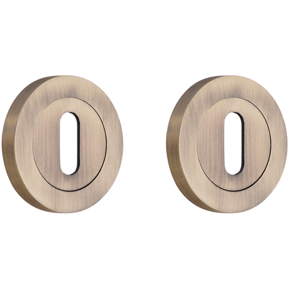Spira Brass Matt Antique Oval Standard Escutcheon 2 Pack Image 2
