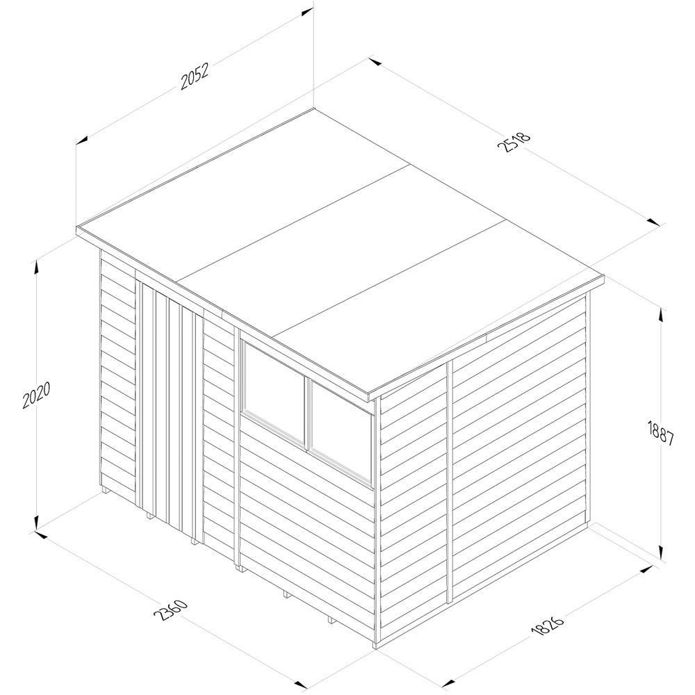 Forest Garden 4LIFE 8 x 6ft Single Door 2 Windows Pent Shed Image 9