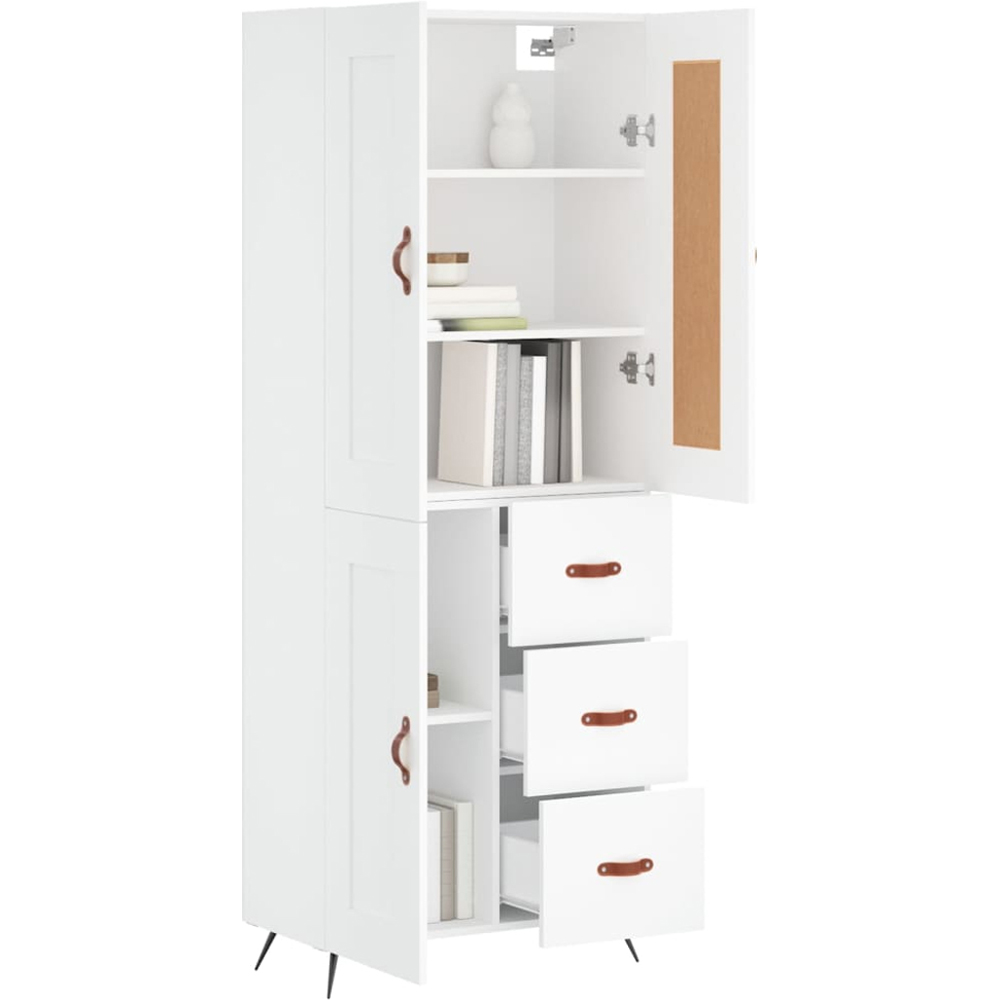 vidaXL 3 Door 3 Drawer White Highboard Image 3