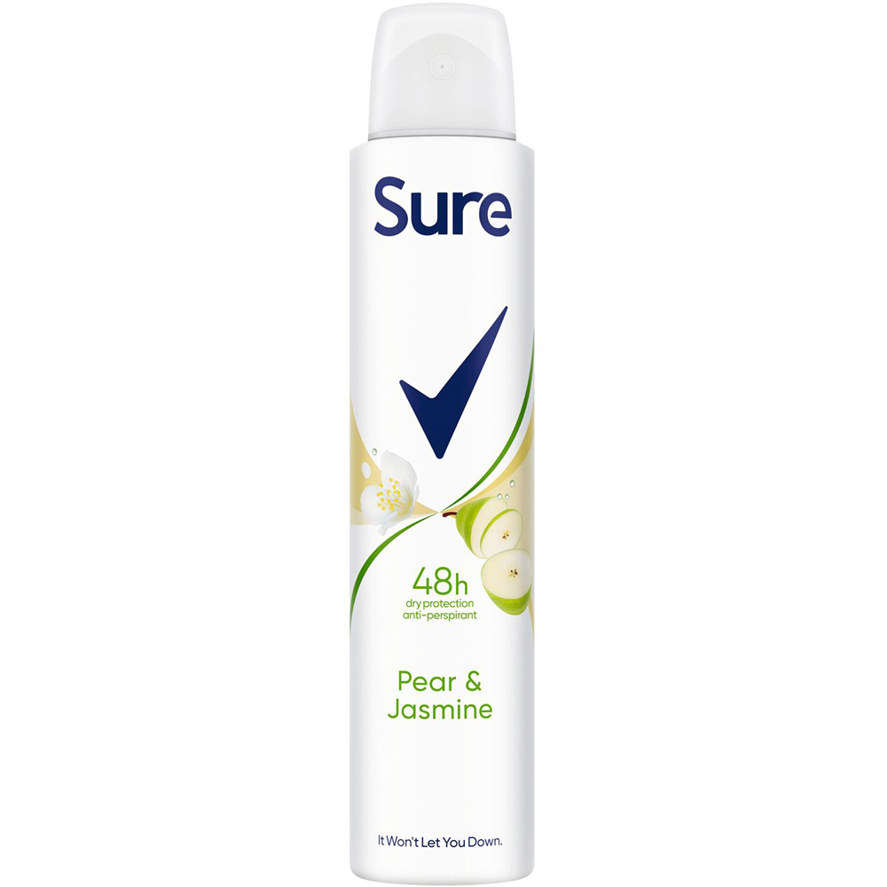 Sure Women 48H Protection Anti-Perspirant Pear and Jasmine Deodorant Spray 200ml 24 Pack Image 2