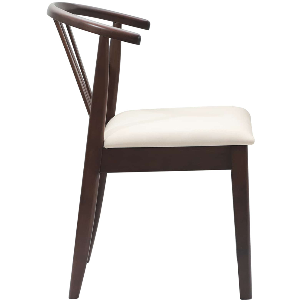 vidaXL Set of 2 Light Brown Rubberwood Vintage Dining Chairs Image 6