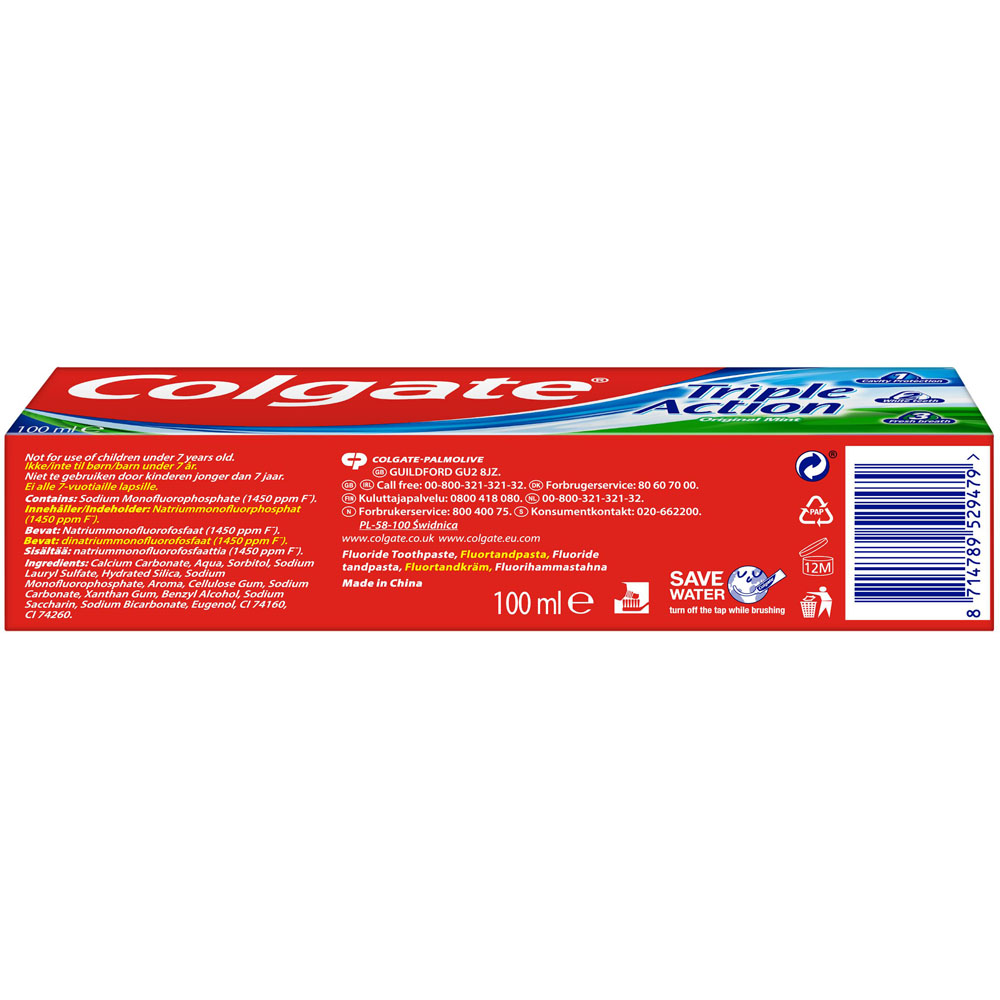 Colgate Triple Action Toothpaste 100ml Image 2