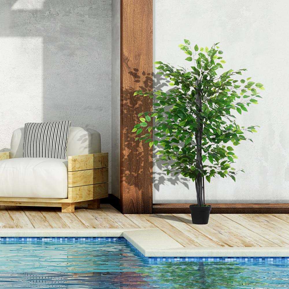 Outsunny Banyan Tree Artificial Plant In Pot 4.7ft Image 4