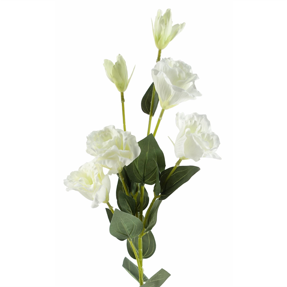 Leaf White Wild Rose Single Stem Artificial Flower 2.6ft 6 Pack Image 5