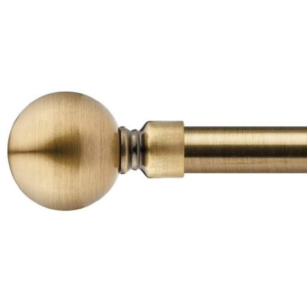 New Edge Blinds Sphere 160-300cm Extendable Brass Eyelet Metal Curtain Pole Set Image 1
