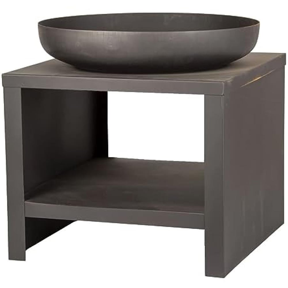 Fallen Fruits Black Fire Bowl with Wood Storage 60cm Image 1