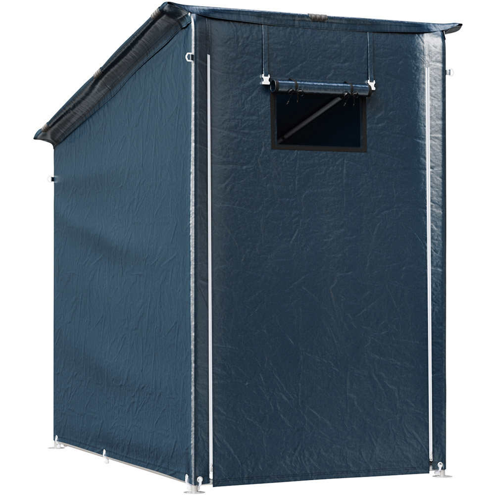Living and Home 4 x 6ft Dark Grey Pent Garden Storage Shelter with Roll-Up Zipper Door Image 1