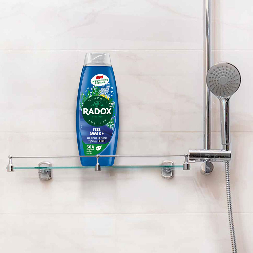 Radox 2-in-1 Feel Awake Men Fennel and Sea Minerals Body Wash and Shampoo 675ml 6 Pack Image 2