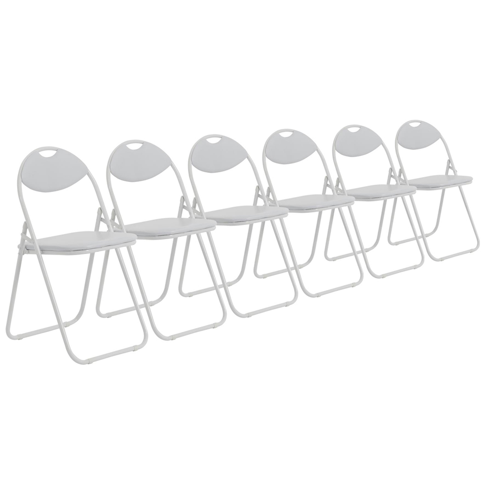Harbour Housewares Set of 6 White Padded Foldable Chair Image 2