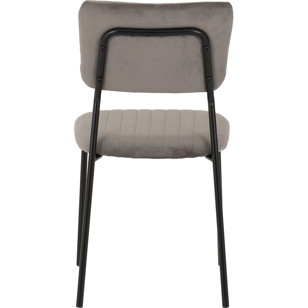 Seconique Sheldon Set of 4 Grey Velvet Fabric Dining Chair Image 7