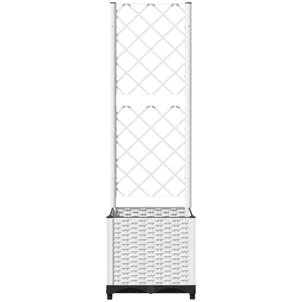 vidaXL White Polypropylene Garden Planter with Trellis 136 x 40 x 40cm Image 3