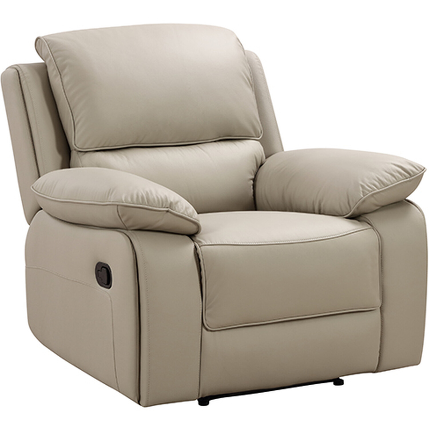 Salerno Leather Manual Recliner Armchair Light Grey - Light Grey Image 2