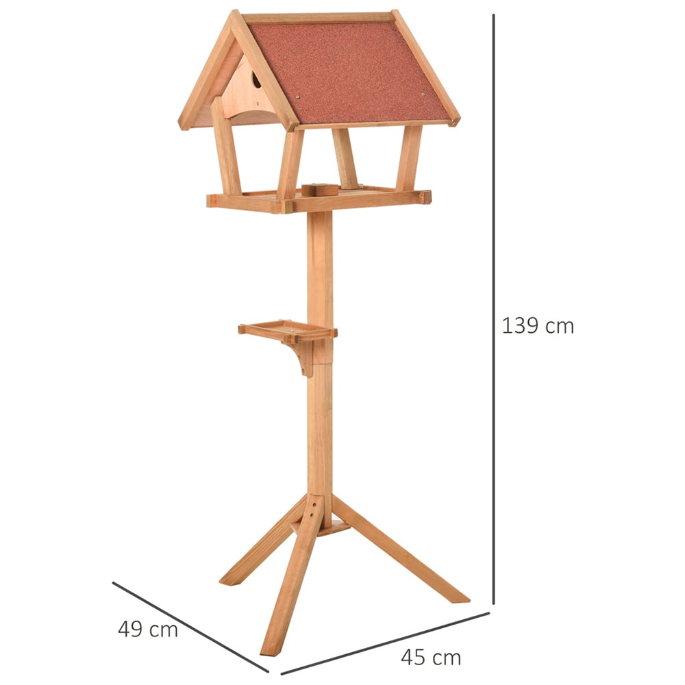 PawHut 2 Platform Wooden Bird Feeding Station Image 6
