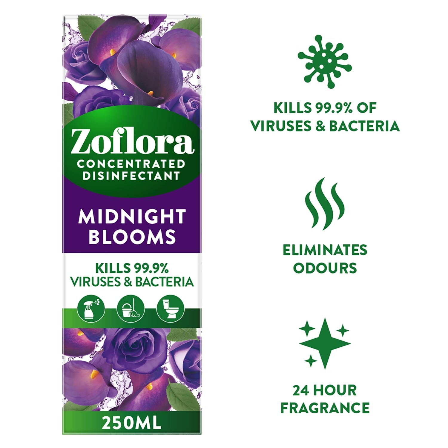 Zoflora Midnight Blooms Concentrated Disinfectant 250ml Image 2