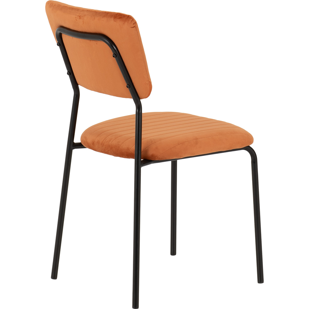 Seconique Sheldon Set of 4 Burnt Orange Velvet Fabric Dining Chair Image 6