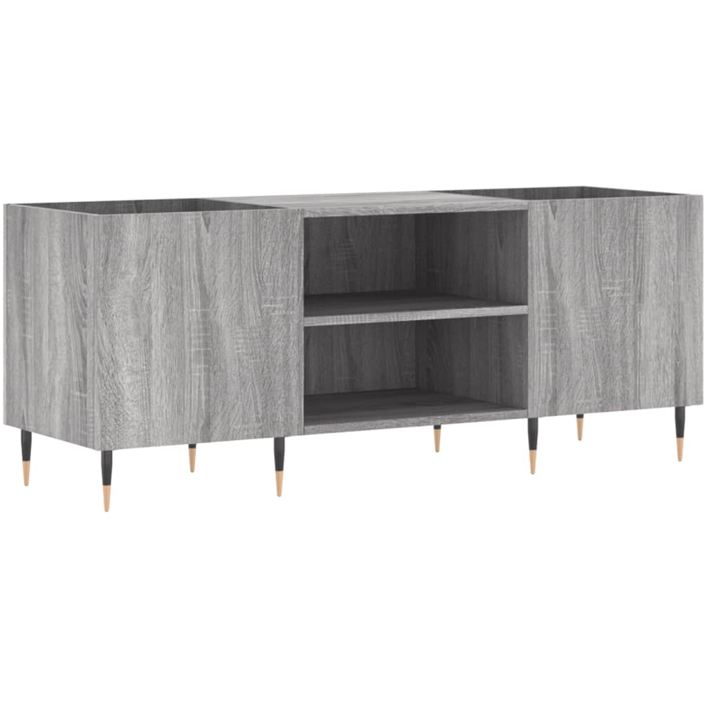 vidaXL 2 Shelf Grey Sonoma Wide Record Cabinet Image 2