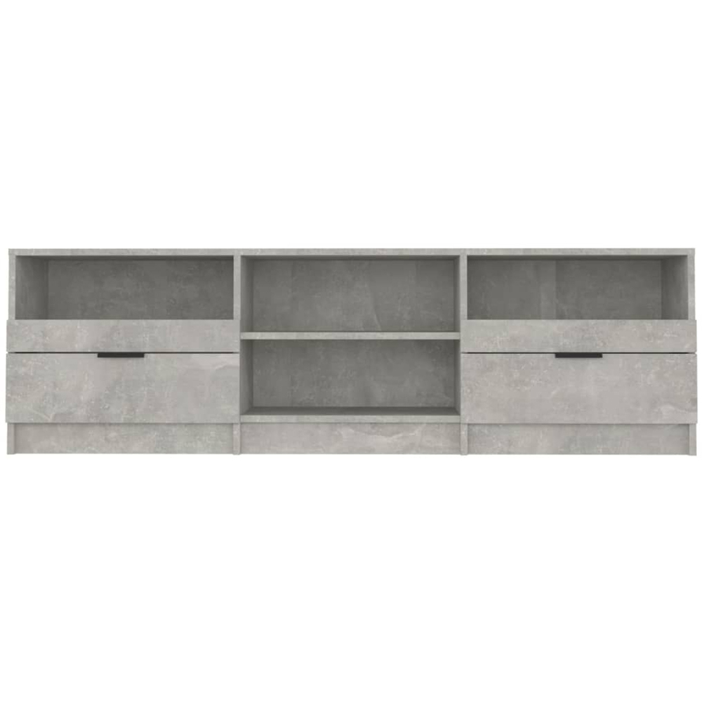 vidaXL 2 Drawer 4 Shelf Concrete Grey TV Cabinet Image 3