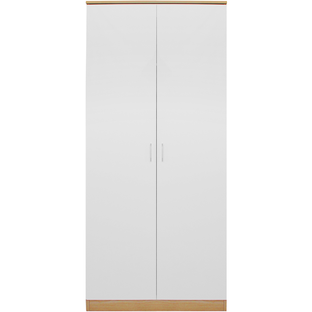 Brooklyn 2 Door White High Gloss Wardrobe Image 3