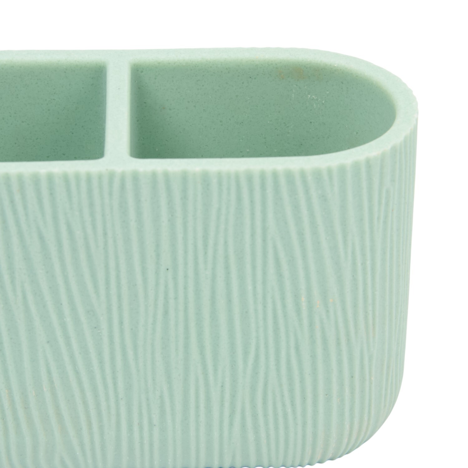 Ribbed Wave Toothbrush Holder Sage Green Image 3