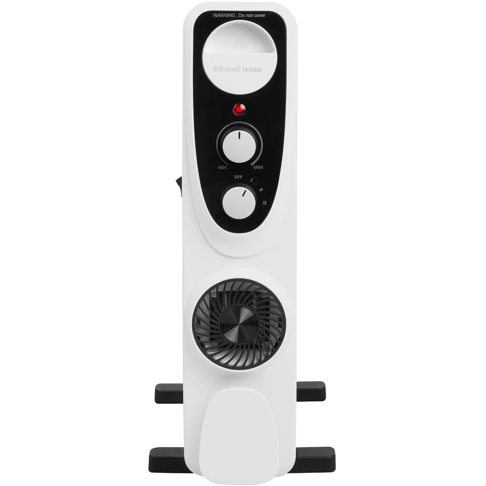 Russell Hobbs RHOFR2403 White and Black 13 Fin Manual Oil Filled Radiator Turbo Fan 2500W Image 4