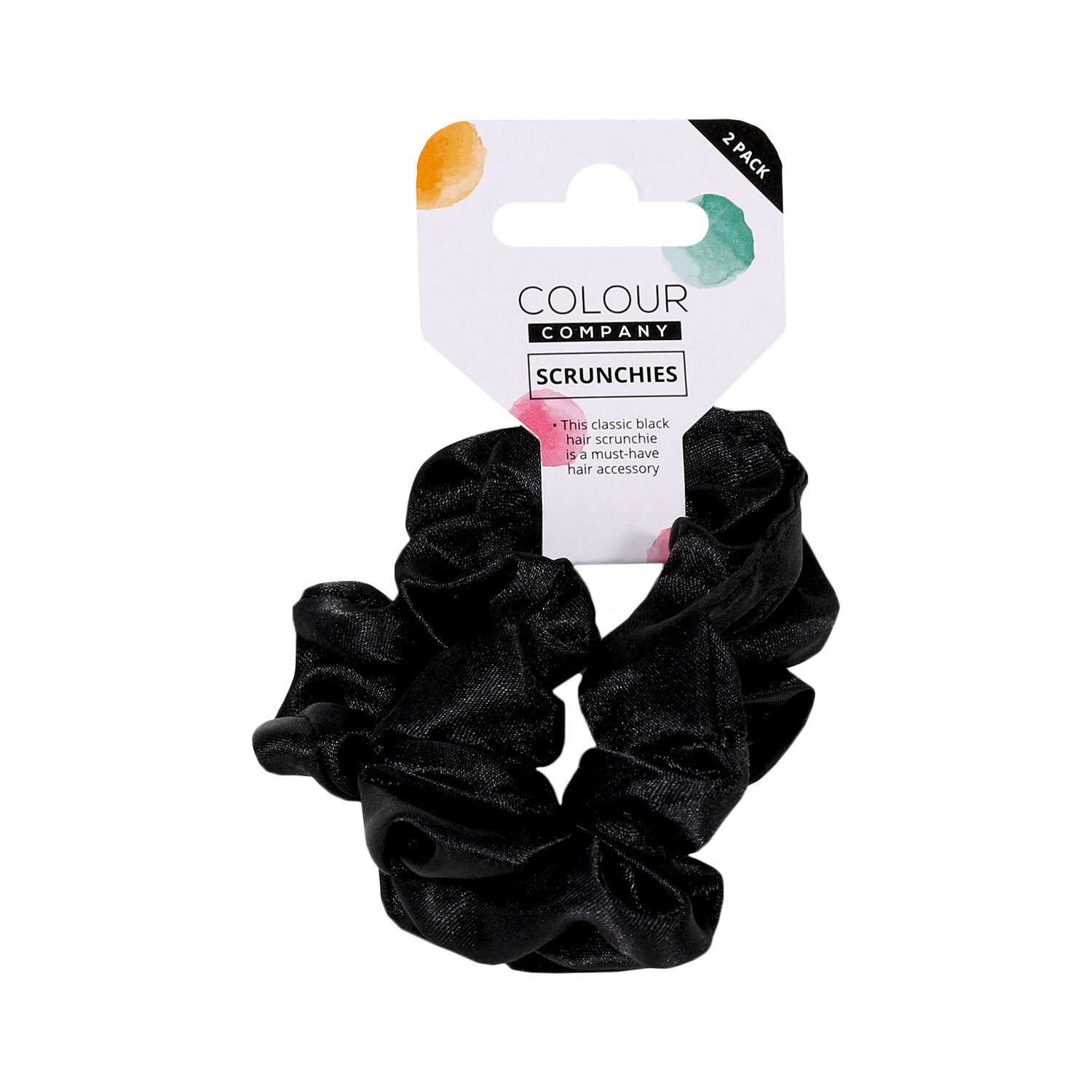 Pack of 2 Black Scrunchies - Black Image