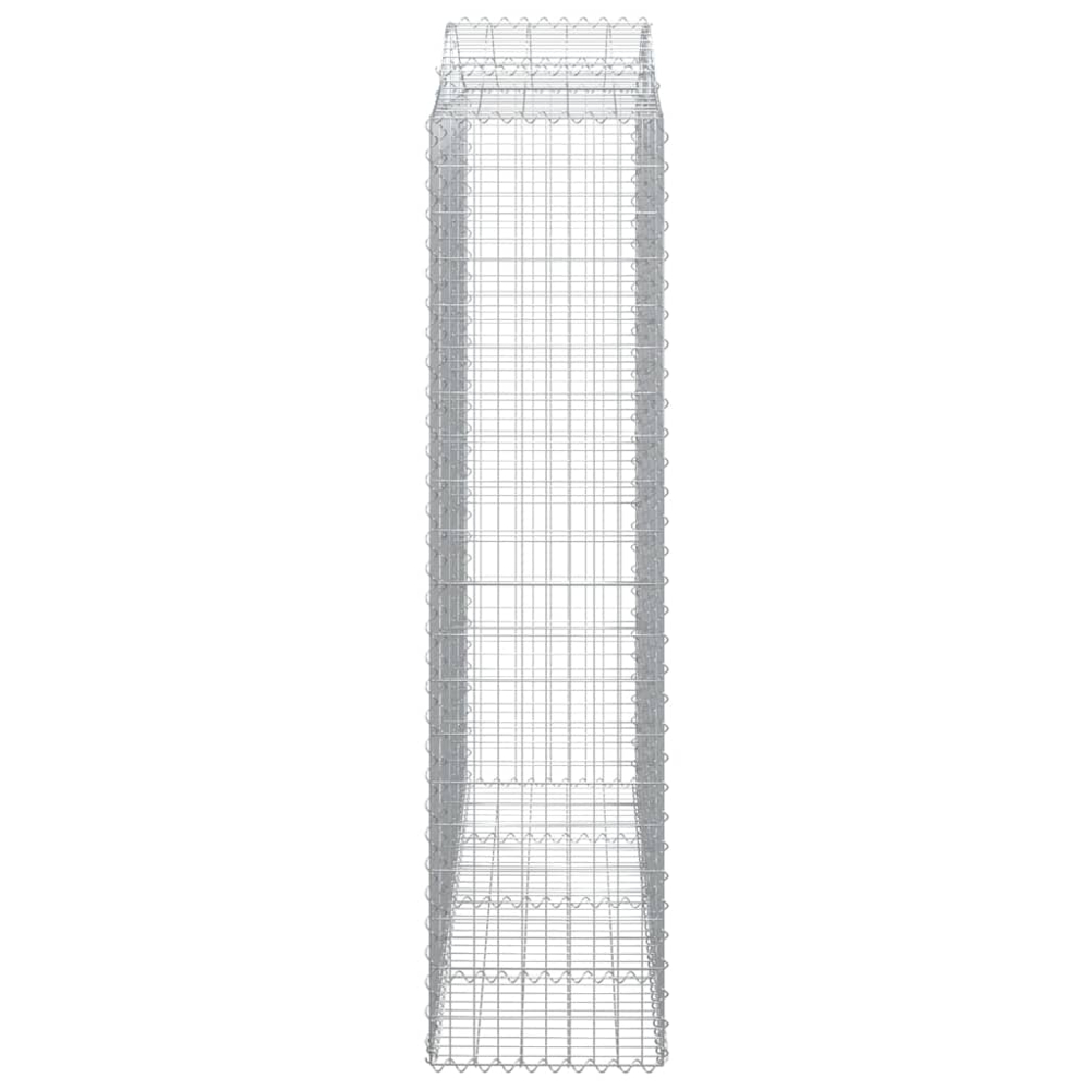 vidaXL Silver Galvanised Iron Arched Gabion Basket 200 x 50 x 200/220cm Image 2