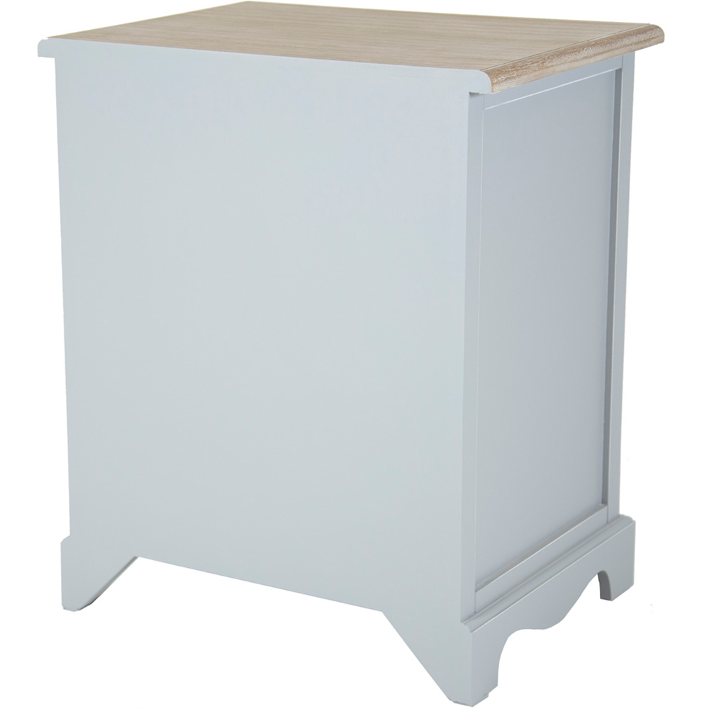 Charles Bentley Loxley 3 Drawer Grey Bedside Table Image 5