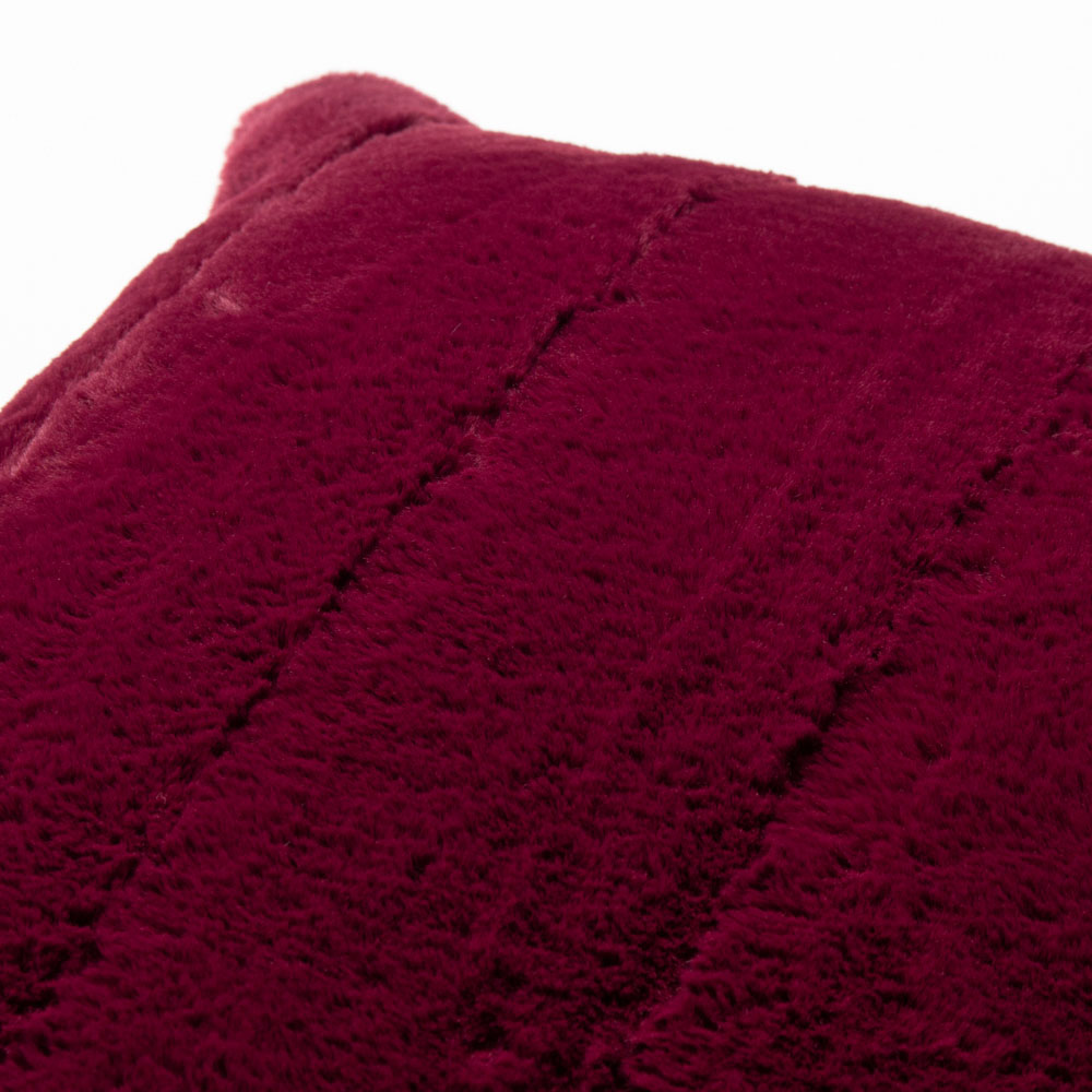 Paoletti Empress Ruby Faux Fur Cushion Large Image 3