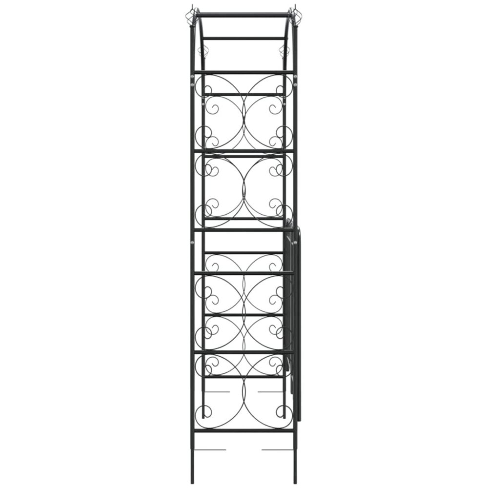 vidaXL 7.7 x 1.4 x 3.5ft Black Steel Garden Arch with Gate Image 4