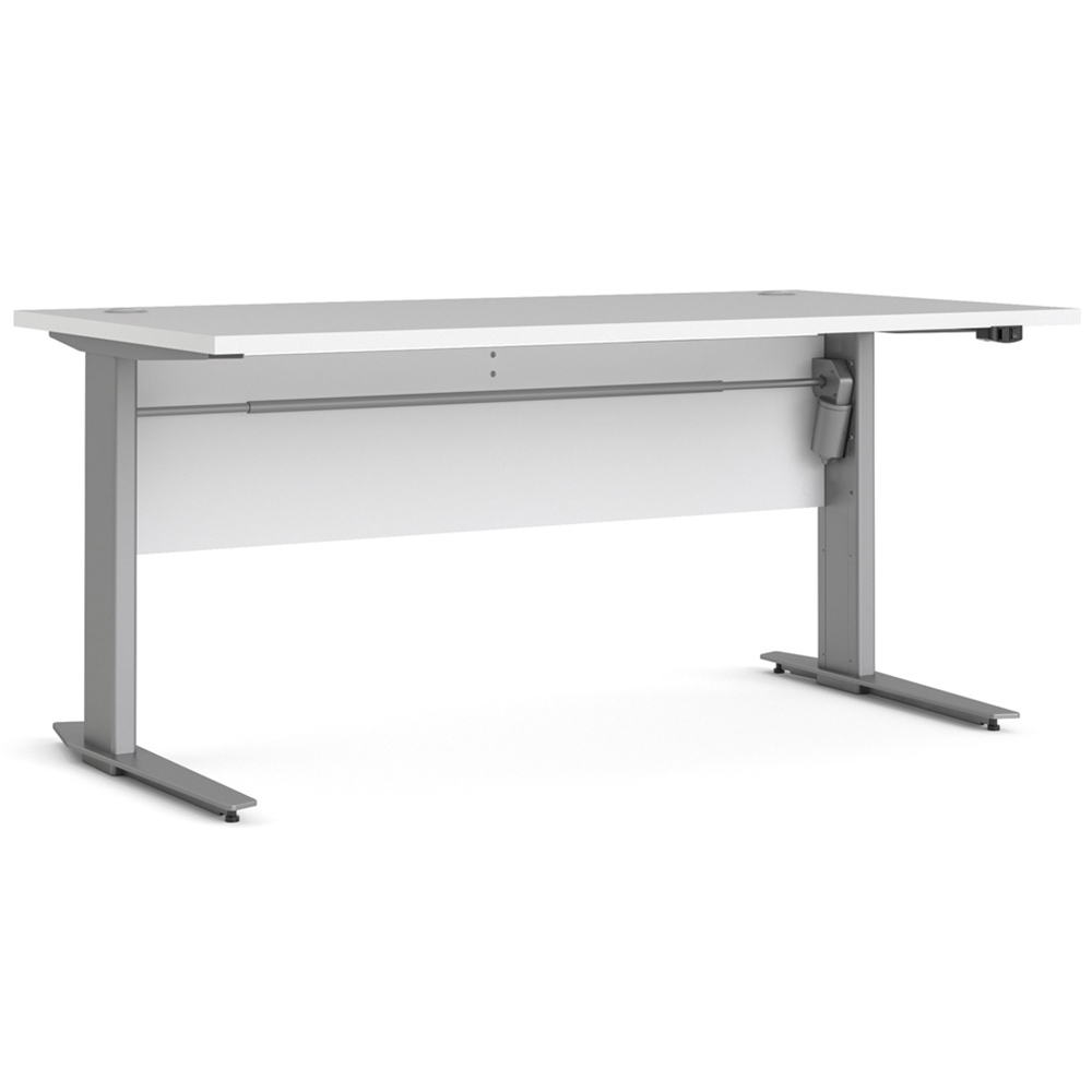 Florence Electric Height Adjustable Desk White and Silver Grey Image 2