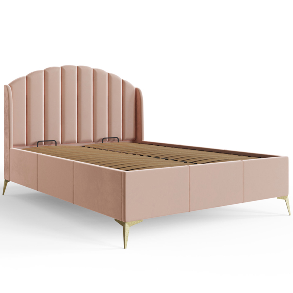 GFW Pettine King Size Blush Pink End Lift Ottoman Storage Bed Image 2