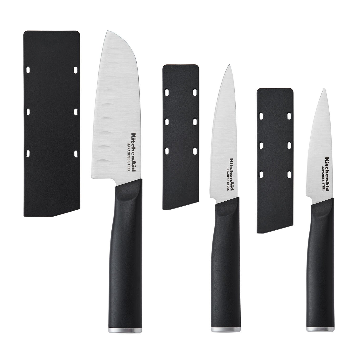 Pack of 3 Kitchen Aid Knife Set - Black Image 1