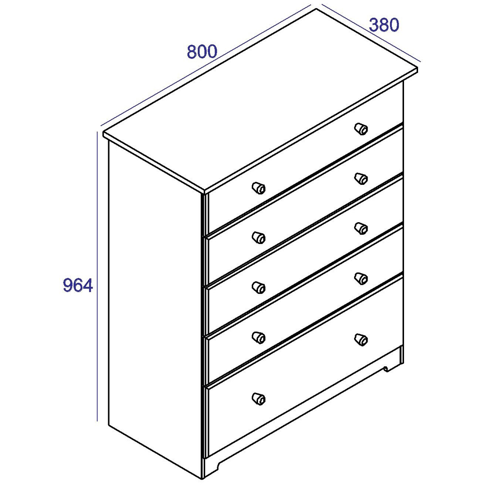 Core Products Colorado 5 Drawer Chest of Drawers Image 7