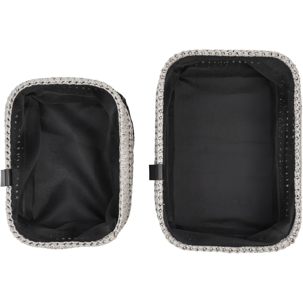 JVL Kenzi Light Grey Rectangular Storage Basket 2 Pack Image 4