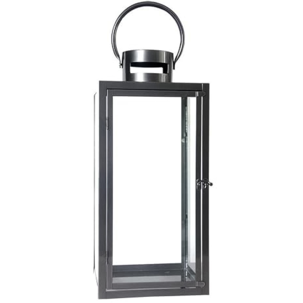 Fallen Fruits Large Anthracite Iron and Glass Lantern Candle Image