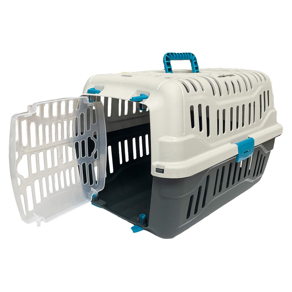 Happy Pet Spark Blue Handle Pet Carrier 48.5 x 33.5 x 31cm Wilko