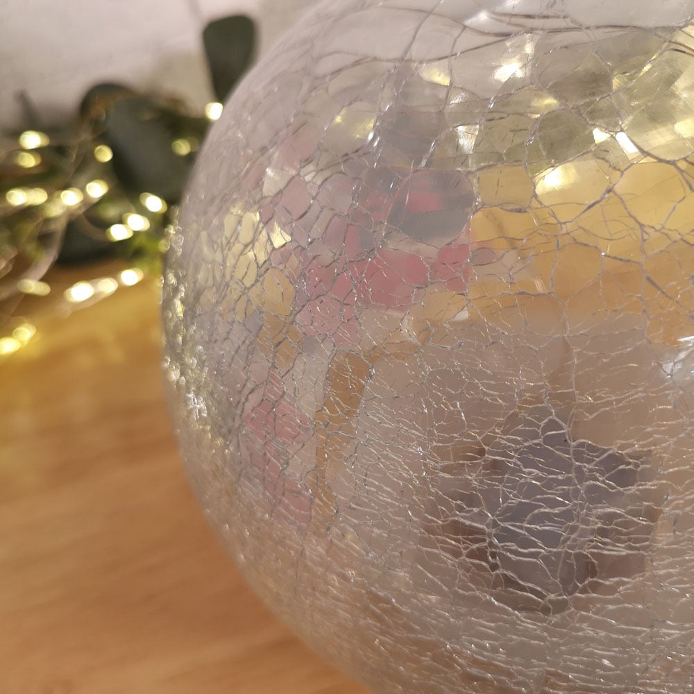 Samuel Alexander Gonk Crackle Effect Glass Ball LED Christmas Decoration Image 3