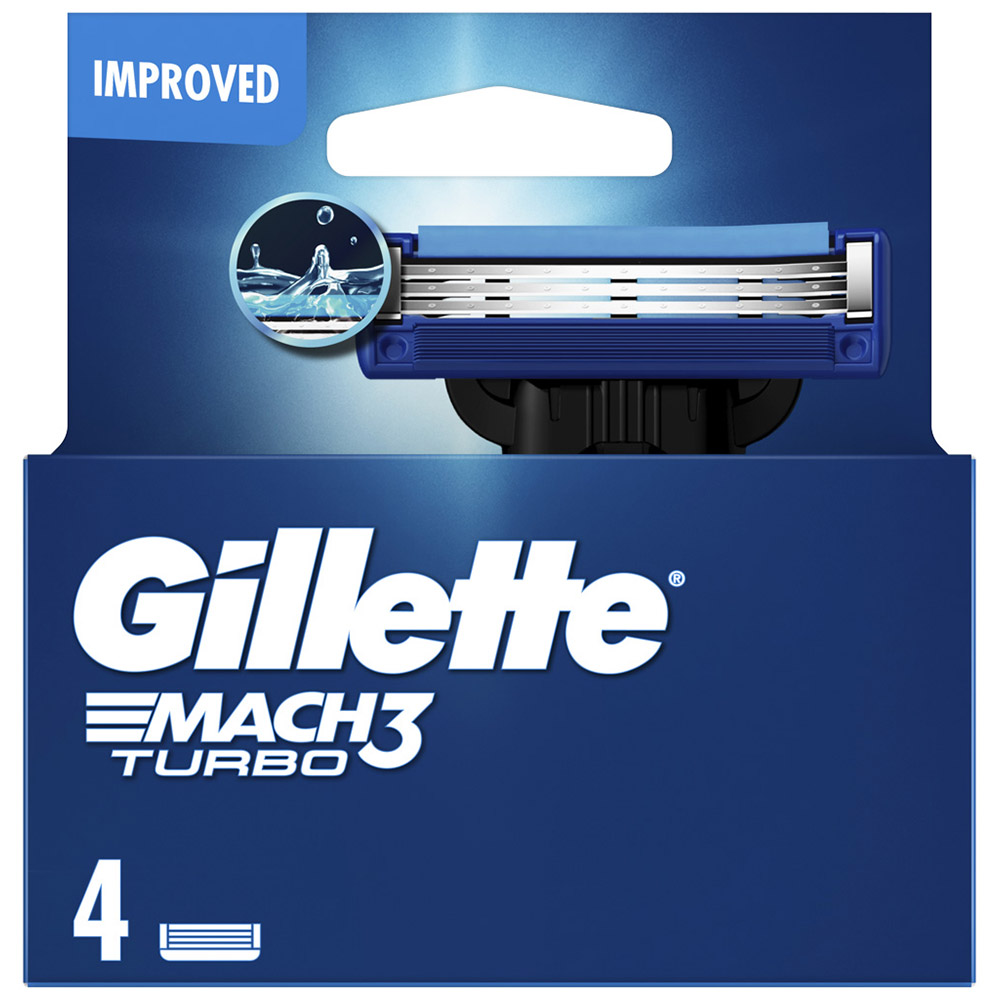 Gillette Mach3 Turbo Mens Razor Blades 4 Pack Image 2