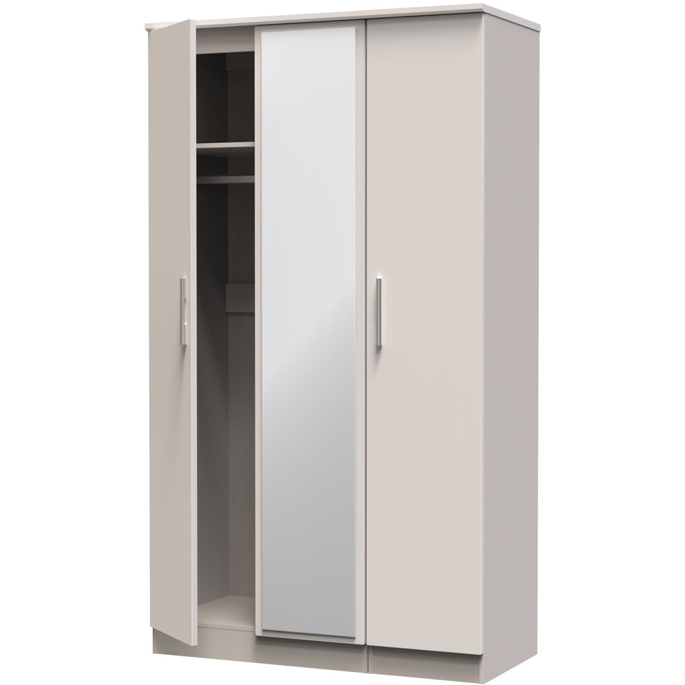 Crowndale Knightsbridge 3 Door Kashmir Gloss Mirror Wardrobe Ready Assembled Image 6