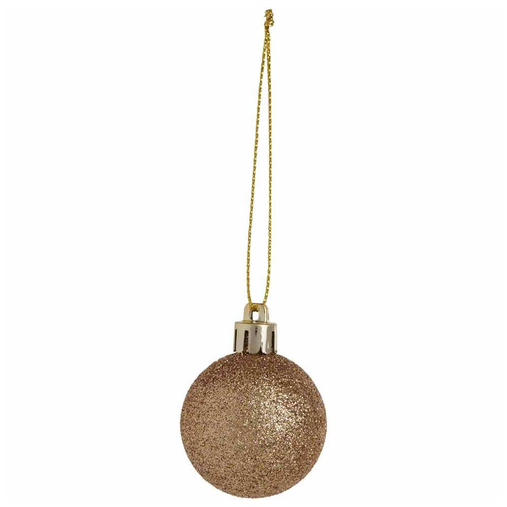 Wilko Cocktail Kisses Gold Glitter Christmas Baubles 9 Pack Image 2