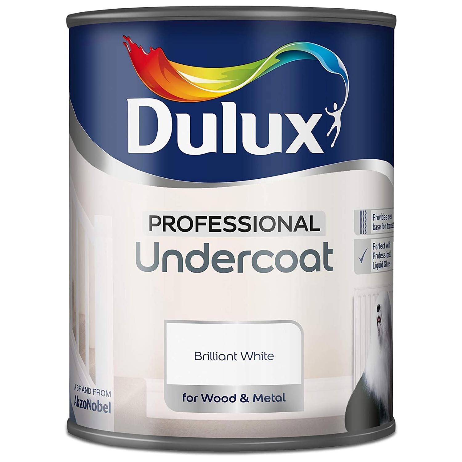 Dulux Professional Wood and Metal Pure Brilliant White Undercoat 750ml Image 3