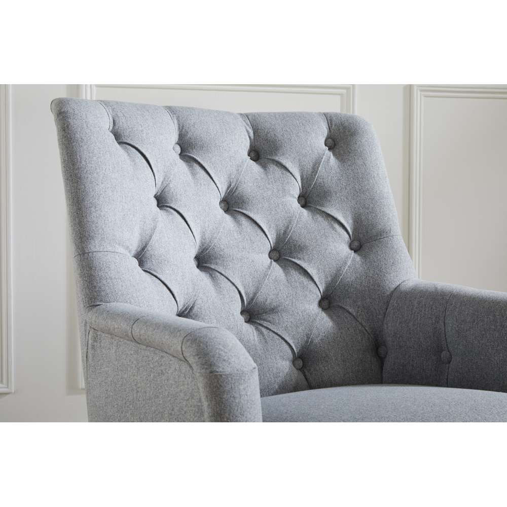Padstow Button Back Grey Armchair Image 5