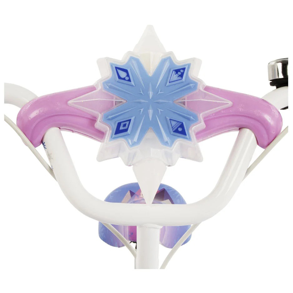 Huffy Disney Frozen Kids 14 inch Blue Bike with Stabilisers and Snowflake Bubble Maker Image 4