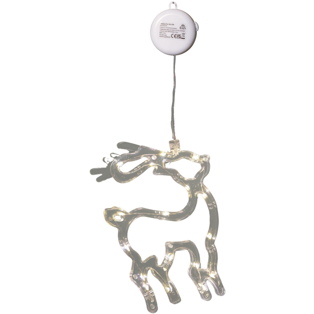 Samuel Alexander 15 Warm White LED Reindeer Battery Operated Christmas Window Decoration 19cm Image 2