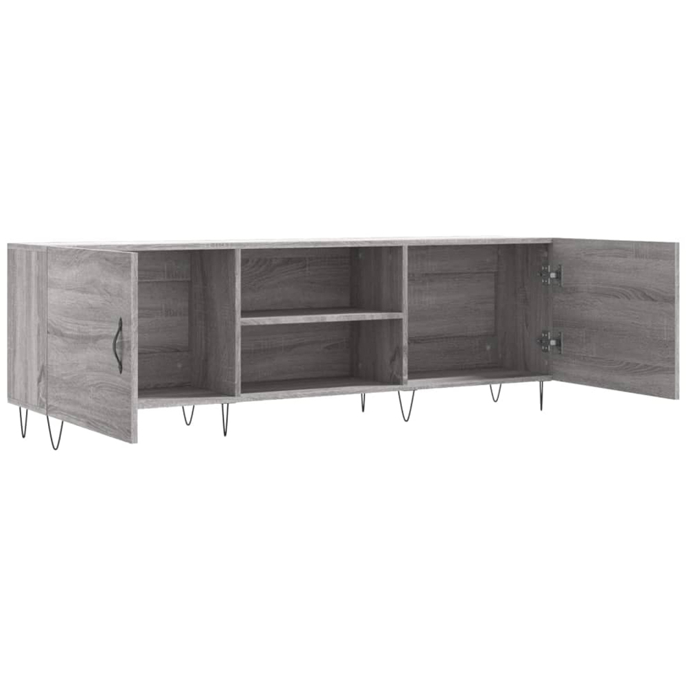 vidaXL 2 Door 2 Shelf Grey Sonoma TV Cabinet Image 4