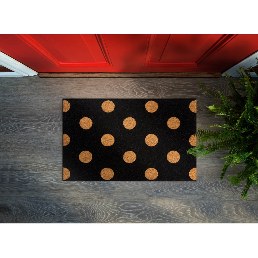 Astley Natural and Black Spots Coir Doormat 60 x 40cm Image 2