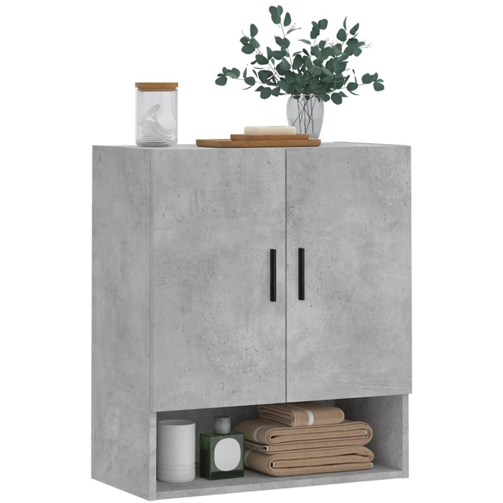 vidaXL 2 Door Single Shelf Concrete Grey Wall Cabinet Image 3