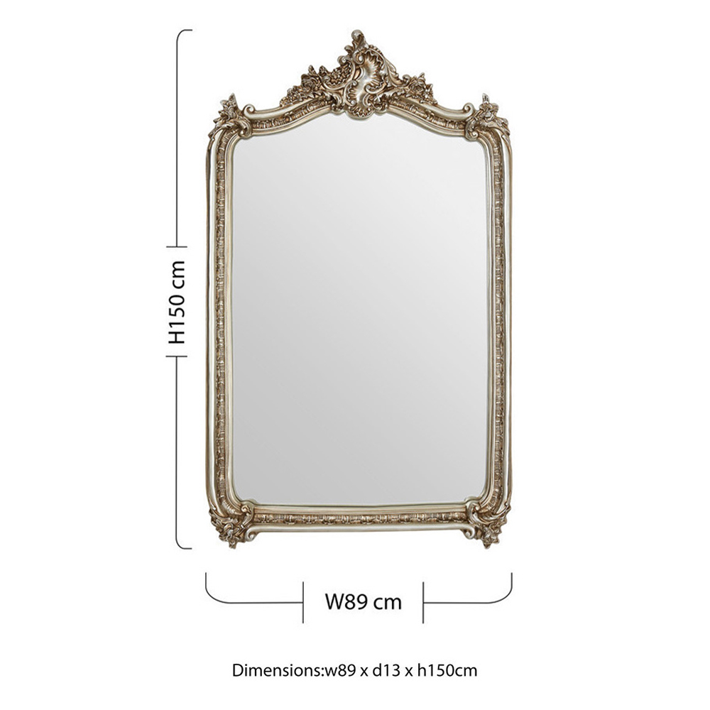 Premier Housewares Ornate Champagne Wall Mirror 150 x 89cm Image 5