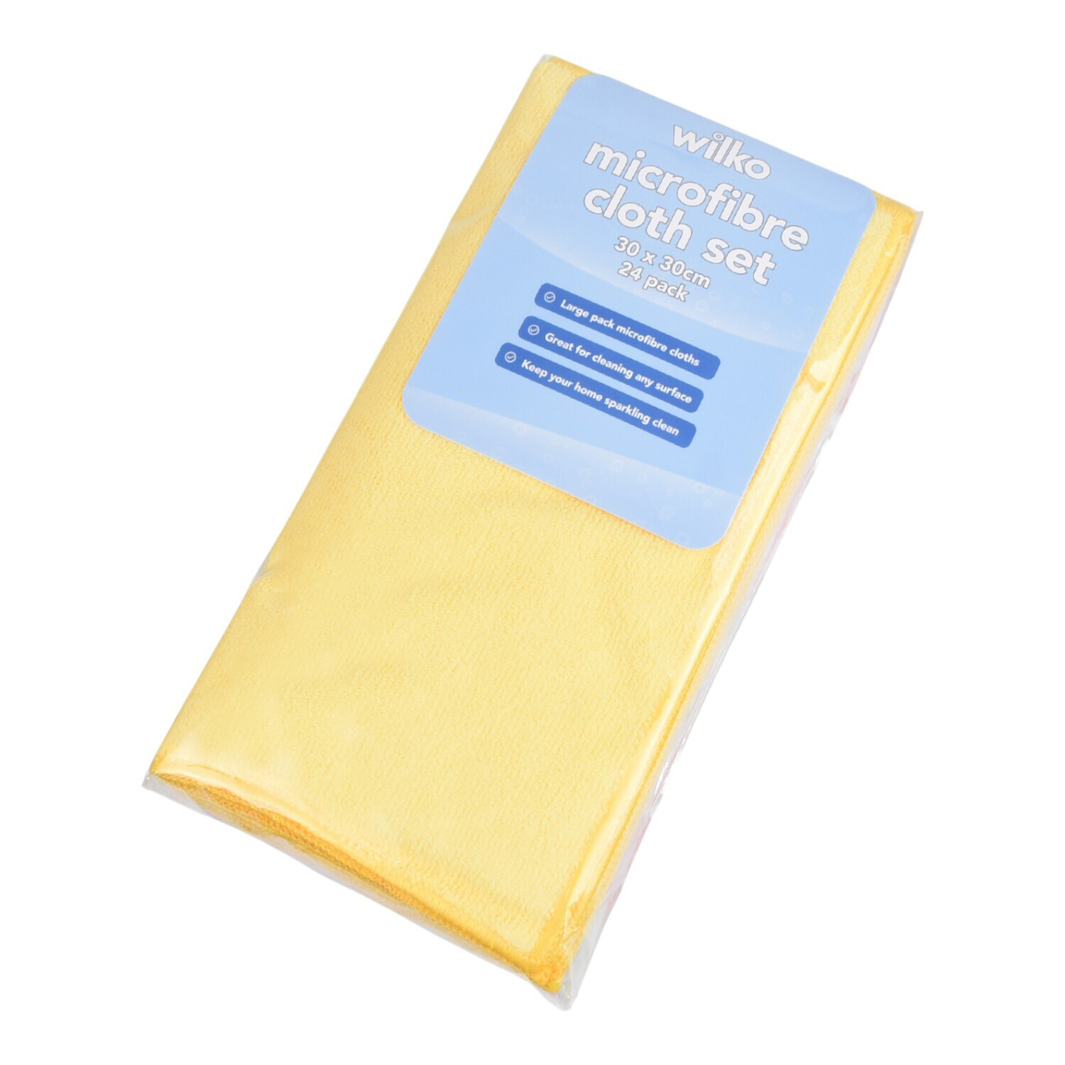 Pack of 24 Microfibre Cloths Yellow Image 1